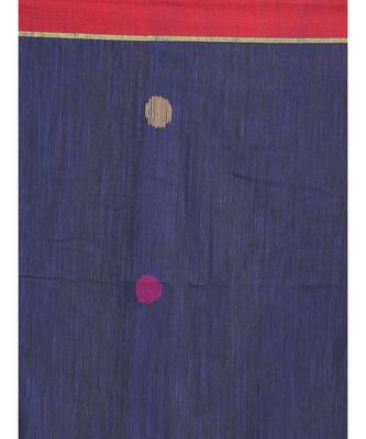 Blue Bengal Handloom Cotton Blend Work Saree with blouse 4