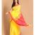 Yellow Bengal Handloom Cotton Blend Work Saree with blouse