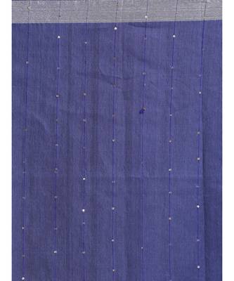 Blue Bengal Handloom Cotton Blend Work Saree with blouse 4