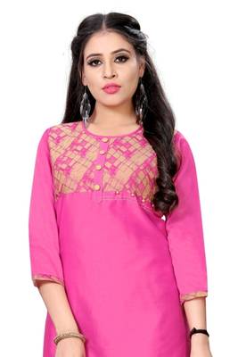 Light-parrot-green woven viscose short-kurtis 2