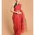 Printed Super Net Saree with blouse in Rust