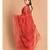 Printed Super Net Saree with blouse in Rust