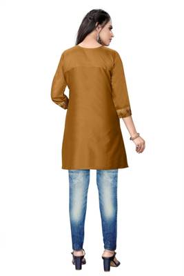 Bronze woven viscose short-kurtis 4