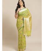 Banarasi Green Woven Design Daily Wear Saree with blouse