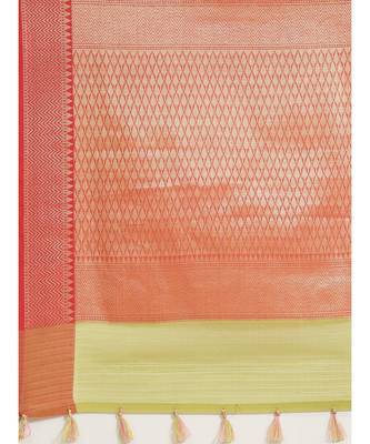 Banarasi Olive Woven Design Festive Wear Saree with blouse 4