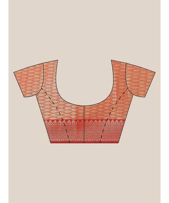 Banarasi Peach Woven Design Festive Wear Saree with blouse 6
