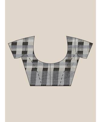 Banarasi Black Checked Work Wear Saree with blouse 6