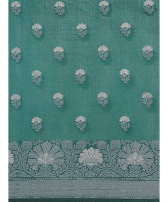 Banarasi Green Checked Work Wear Saree with blouse 2