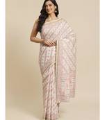 Banarasi White Woven Design Work Wear Saree with blouse