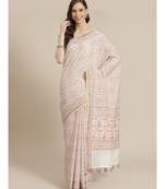 Banarasi White Woven Design Work Wear Saree with blouse
