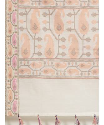 Banarasi White Woven Design Work Wear Saree with blouse 4