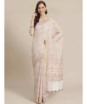 Banarasi White Woven Design Work Wear Saree with blouse 7