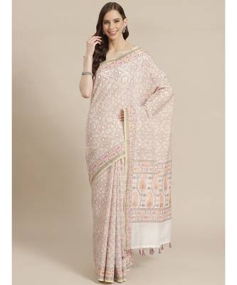 Banarasi White Woven Design Work Wear Saree with blouse 8