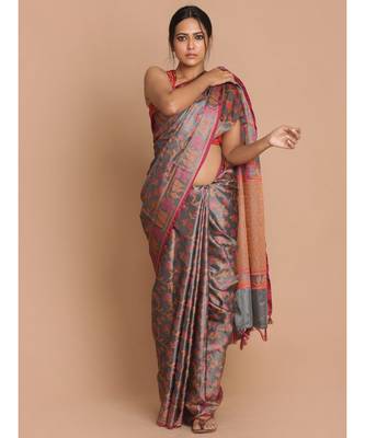 Banarasi Black Woven Design Festive Wear Saree with blouse 1