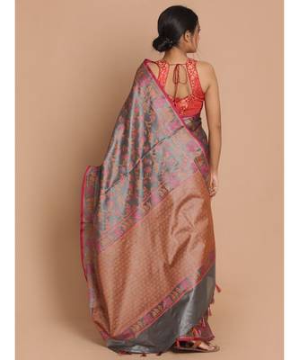 Banarasi Black Woven Design Festive Wear Saree with blouse 3
