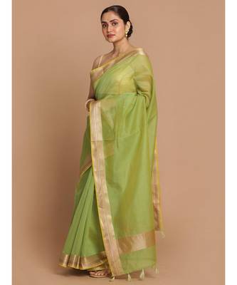 Banarasi Green Woven Design Daily Wear Saree with blouse 2