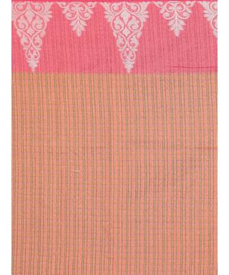 Banarasi Peach Checked Daily Wear Saree with blouse 4