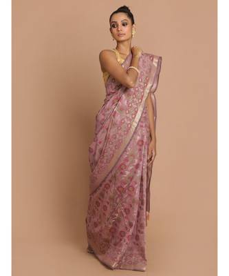 Banarasi Purple Woven Design Festive Wear Saree with blouse 1