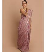 Banarasi Purple Woven Design Festive Wear Saree with blouse