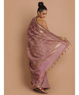 Banarasi Purple Woven Design Festive Wear Saree with blouse 3
