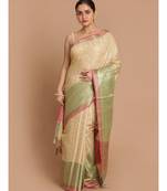 Banarasi Beige Woven Design Festive Wear Saree with blouse