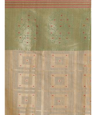 Banarasi Beige Woven Design Festive Wear Saree with blouse 4