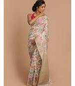 Banarasi White Woven Design Festive Wear Saree with blouse