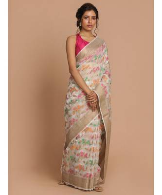 Banarasi White Woven Design Festive Wear Saree with blouse 2