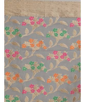 Banarasi White Woven Design Festive Wear Saree with blouse 4