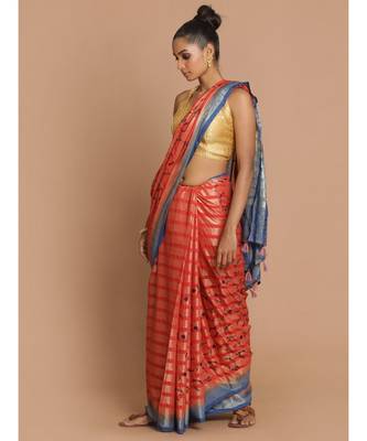 Banarasi Red Embroidered Daily Wear Saree with blouse 2