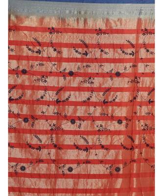 Banarasi Red Embroidered Daily Wear Saree with blouse 4