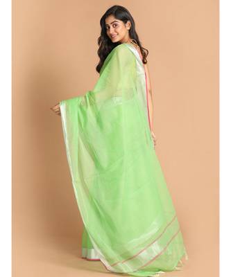 Kota Green Solid  Work Wear Saree with blouse 3