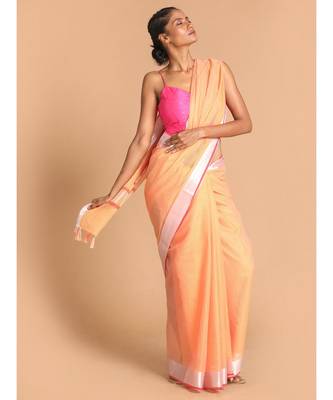 Kota Coral Solid  Work Wear Saree with blouse 1