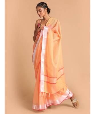 Kota Coral Solid  Work Wear Saree with blouse 2