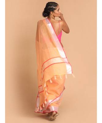 Kota Coral Solid  Work Wear Saree with blouse 3