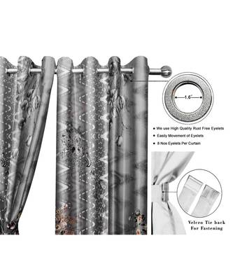 Grey Polyester Digtal Printed Curtain 2