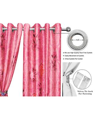 Pink Polyester Digtal Printed Curtain 2