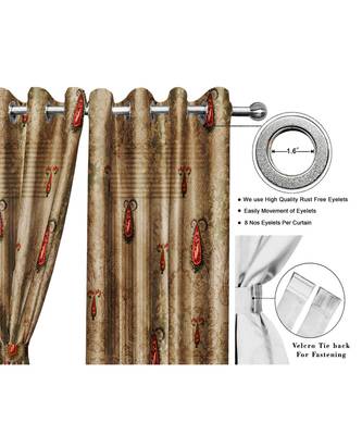Brown Polyester Digtal Printed Curtain 2