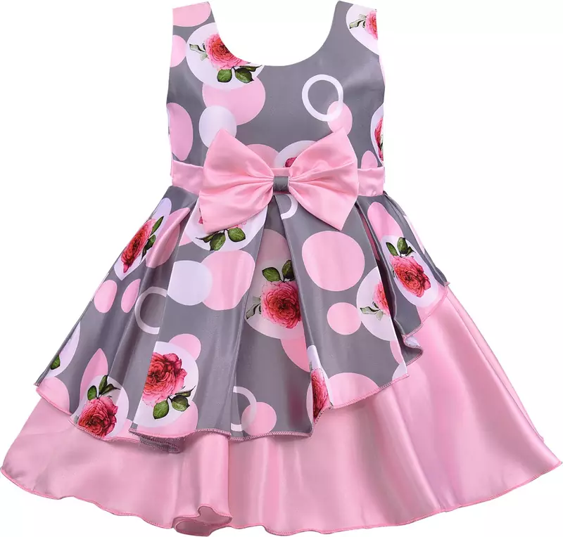 Wishkaro Baby Pink Party Wear A- Line Dress  for Girls