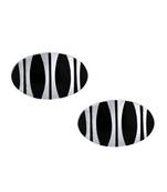 Oval Black Stripes Cufflinks In Box