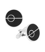 Round Black Omega Cufflinks In Box