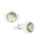 Triangle Grey Crystal Cufflinks In Box