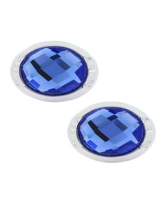 Oval Blue Crystal Cufflinks In Box 1