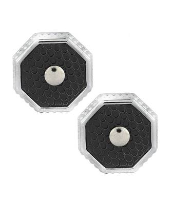 Hexagon Black Enamel Cufflinks In Box 1