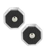 Hexagon Black Enamel Cufflinks In Box