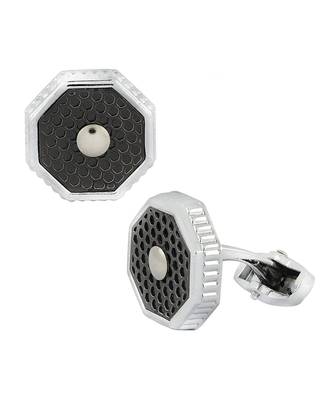 Hexagon Black Enamel Cufflinks In Box 2