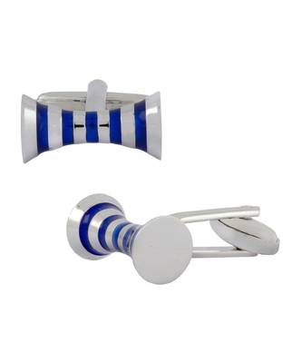 Ribbon Blue Bow Stripe Cufflinks In Box 2