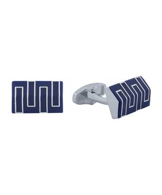 Rectangle Blue 3D Cufflinks In Box 1