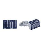 Rectangle Blue 3D Cufflinks In Box