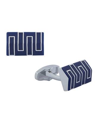 Rectangle Blue 3D Cufflinks In Box 2